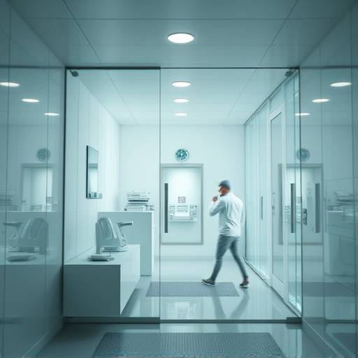 Representación digital de un arquitecto trabajando en el diseño de una celda moderna y segura.